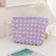 thumbnail image 5 of Bolsa de maquillaje con diseño de nubes, estilo Ins, neceser portátil, bolsa de punto a rayas con bloques de color para organizar el almacenamiento en viajes., 5 of 6