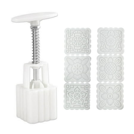 

Plastic Mooncake Mold 100g Flower Square Stamps Biscuit Cookie Cutter Mould DIY Baking Tool for Mid-Autumn Festival