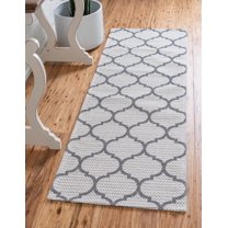Rugs.com Georgia Collection Rug – 8 Ft Runner Ivory Flatweave Rug Perfect For Hallways, Entryways