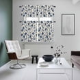 thumbnail image 4 of Navy Blue Floral Kitchen Curtains Sets for Windows 24 Inch Length, Spring Vintage Blossom Botanical Rod Pocket Window Treatments Tier Curtains and Valances Set for Bedroom/Bathroom, 4 of 8