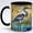 Accent Mug - As image, variant on Stained Glass Heron Art Ceramic Mug 11oz, Elegant Crane Bird Coffee Cup with Art Nouveau Pattern Design, Decorative Drinkware for Daily Use