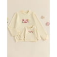 thumbnail image 4 of Mommy and Me Matching Outfits Letter Print Long Sleeve Crewneck Sweatshirt Pullover Tops, 4 of 10