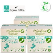 NATRATOUCH ~ COMPOSTABLE ~ CERTIFIED ORGANIC COTTON PANTY LINER LONG (3 PACK total 60 Liners)