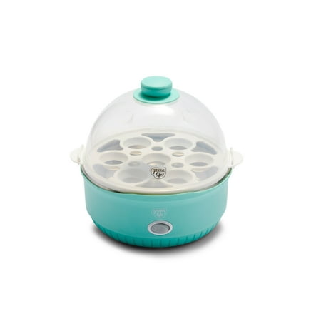 GreenLife Rapid Egg Cooker  7 Egg Capacity for Hard Boiled  Poached  Scrambled and Omelet Tray  Easy One Switch  Dishwasher Safe Parts  BPA-Free  Turquoise