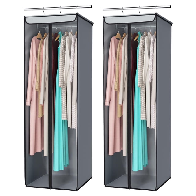 Bolsa de almacenamiento de ropa Univivi, 137 x 51 x 137 cm, ventana transparente, paquete de 2