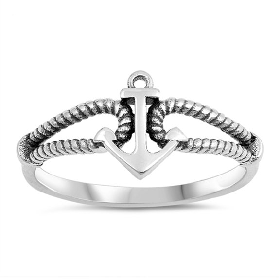 Antiqued Vintage Captain Anchor Mariner Cross Sterling Silver Ring 925 Jewelry Female Male Size 6