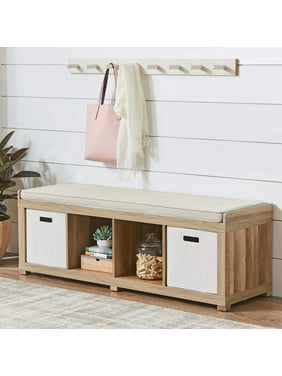 Better Homes and Gardens 4-Cube Organizer Bench, Multiple Finishes