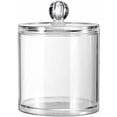 thumbnail image 1 of Tarro de almacenamiento de acrílico transparente Vacío con tapa transparente, organizador de maquillaje, hisopos de algodón, caja dispensadora para baño para aperitivos,, 1 of 5