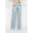 thumbnail image 2 of Womens High Waist Straight Leg Cargo Jeans With Multiple Pockets Washed Denim For Everyday Utility Flattering Fit, 2 of 8