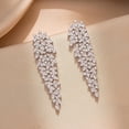 thumbnail image 2 of Luminous Cubic Zircon Professional Crystal Drop Long Tassel Dangle Earrings For Women Brides Wedding Jewellery[b287], 2 of 2