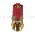 thumbnail image 3 of Midline Valve LxF1212GAS-5 Premium Brass Gas Ball Valve, with 1/2 in. x 1/2 in. Flare x FIP Connections (Pack of 5), 3 of 6