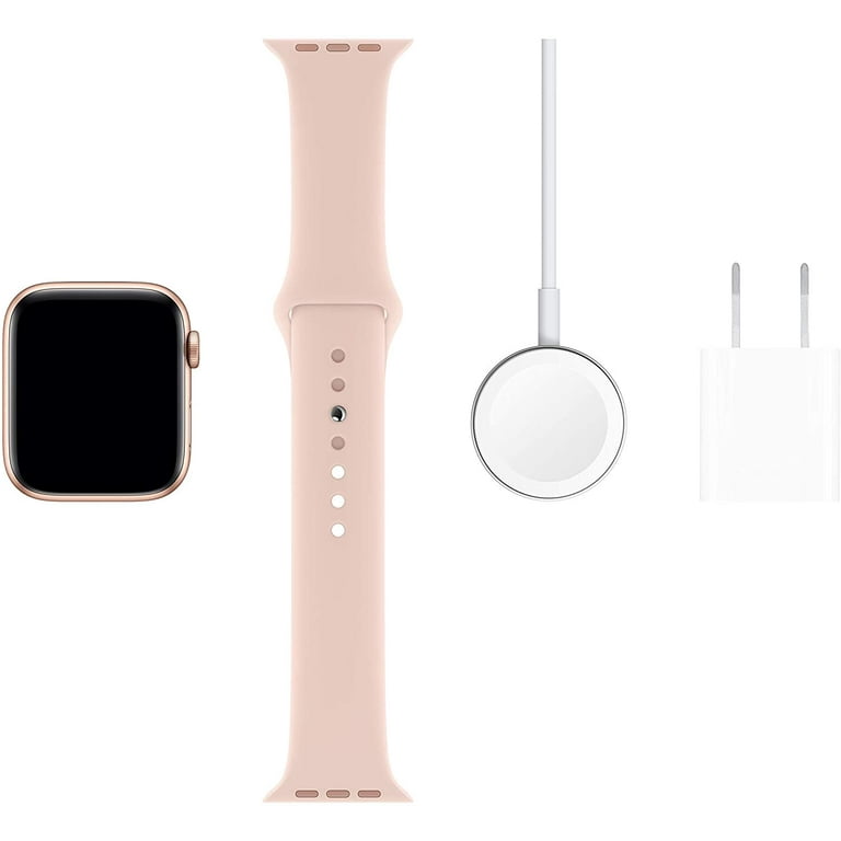 Apple watch gold aluminium case with sale pink sand sport band