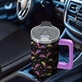 thumbnail image 5 of Halloween 40oz Insulated Stainless Steel Tumbler - Bat Design,Spill-Proof Lid,Handle & Straw,Travel Coffee Cup,Boo Gift for Women Men (1PC), 5 of 6