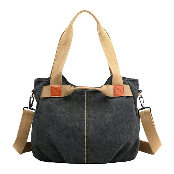 MUSOIE Women Canvas Handbag Shoulder Bags Casual Multi-Pocket Top Handle Tote Crossbody Shopping Bag