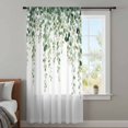 thumbnail image 4 of Green Eucalyptus Branches Sheer Curtains 63 Inches Long, Spring Botanical Leaves Vines Light Filering Curtains, Breathable Simi Curtain Privacy Drapes for Living Room Bedroom Window Treatment, 4 of 9