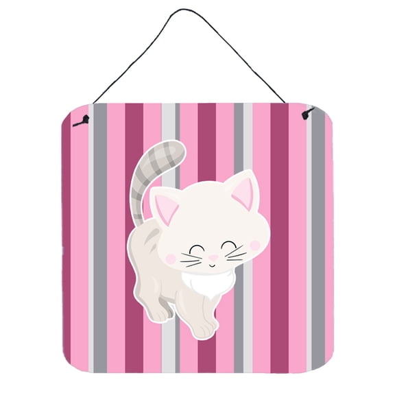 Kitten Cat Pink and Gray Wall or Door Hanging Prints