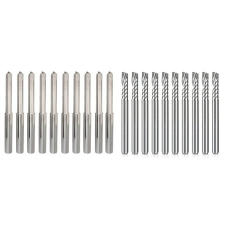 

10PCS 3.175mm Dia. Double Edged Bit with 10 Pack CNC Router Bits 1/8Inch Spiral Upcut Router Bit