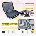 thumbnail image 4 of AMZFUN 21" Carry On Luggage and 14" Cosmetic Travel Case Set, Hardside PC+ABS Lightweight USB Suitcase with Silent Wheels TSA Lock, AppleGreen, 4 of 7