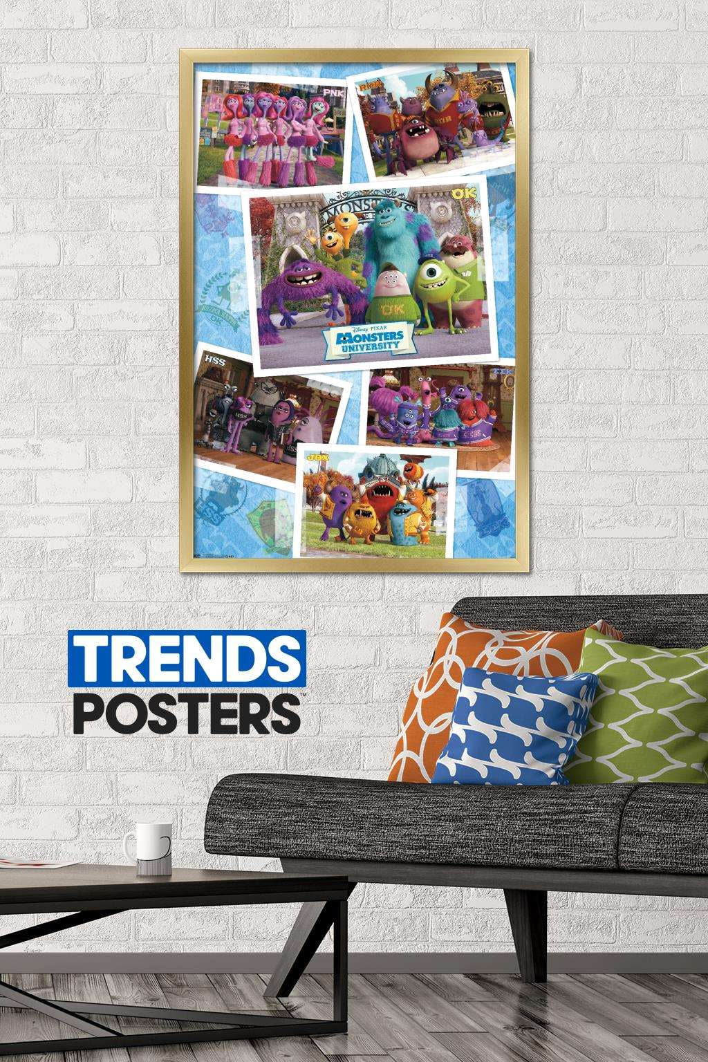 Disney Pixar Monsters University - Grid Wall Poster, 22.375" x 34", Framed