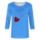 thumbnail image 2 of TaTaai Fashion Women's Round Neck 3/4 Sleeve Top, Heart Printed Loose Blouse, Soft Lightweight Fabric for Daily Home Casual Occasions Gift, 2 of 4