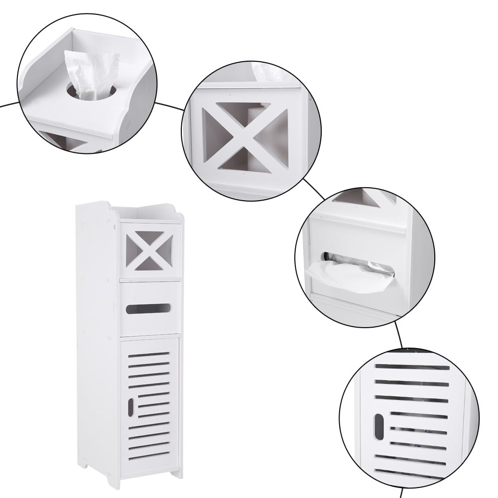 Kepooman 7.87" x 9.84" x 29.13" Storage Corner, Floor Cabinet with Doors and Shelves, Narrow Cabinet for PVC Toilet Paper Towel, White Kepooman 7.87" x 9.84" x 29.13" Storage Corner, Floor Cabinet with Doors and Shelves, Narrow Cabinet for PVC Toilet Paper Towel, White
