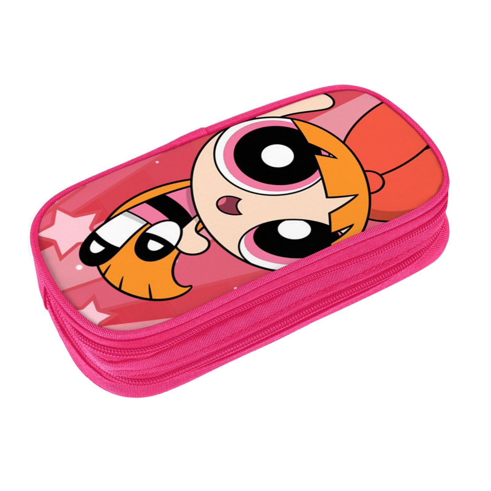 The Powerpuff Gi-rls Pencil Case Large Capacity Pencil Pouch Penbag Office Stationery Organizer Travel Makeup Bag Pink