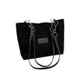 thumbnail image 2 of Large Capacity Canvas Tote Bag for Commuters - Striped Velvet Crossbody Shoulder Bag with Multiple Carrying Options, 2 of 6