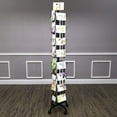 thumbnail image 2 of FixtureDisplays® 32 Adjustable Pockets Display Rack 5x7 7x5 up to 8.5" Wide X 8" Tall Cards, 1.27" deep pockets, Double Tier Greeting Post Card Christmas Holiday Spinning Rack Stand Black 10095, 2 of 12