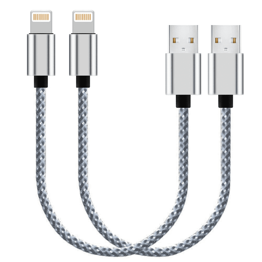 SHORT 8" Braided USB data Sync power cord Charger Charging cable for iphone 4 4S 