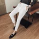 thumbnail image 5 of Pantalones de traje de hombre de corte entallado con tresillos y talla grande para hombre, 9 pantalones cortos de verano 2024, formales, delgados, informales, coreanos, muchas reseñas, 5 of 5