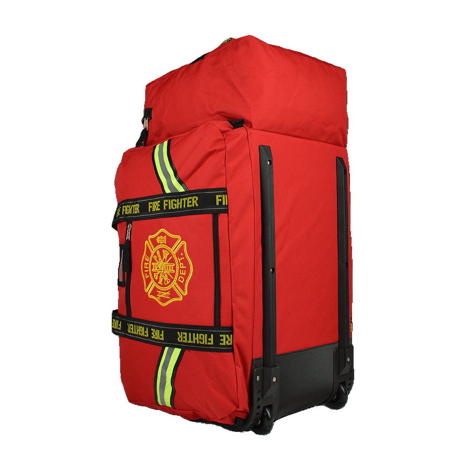 Lightning X Fireman's Value Edition XL Firefighter Step-In Turnout Gear Bag w/ Wheels, Helmet Pocket & Maltese Cross for First Responder