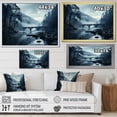 thumbnail image 4 of Designart "Bridge in Serene Blue Silence II" Architecture Floater Framed Wall Art Living Room, 4 of 7