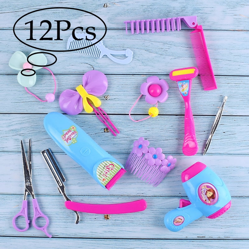 LNKOO 12 Piece Cute Little Girls Doll Beauty Fashion Salon Toy Kit
