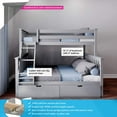 thumbnail image 2 of BEDSMART Lits Superposés Simple sur Double en Bois Massif avec Rangement / Gris, 2 of 6