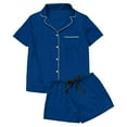 thumbnail image 4 of Ramiter Pajamas for Women Womens Satin Sleepwear Pajamas Set Silky Cami Shorts Sling pjs M,Blue, 4 of 4