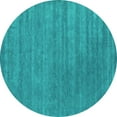 thumbnail image 1 of Ahgly Company Machine Washable Indoor Round Abstract Turquoise Blue Contemporary Area Rugs, 4' Round, 1 of 4