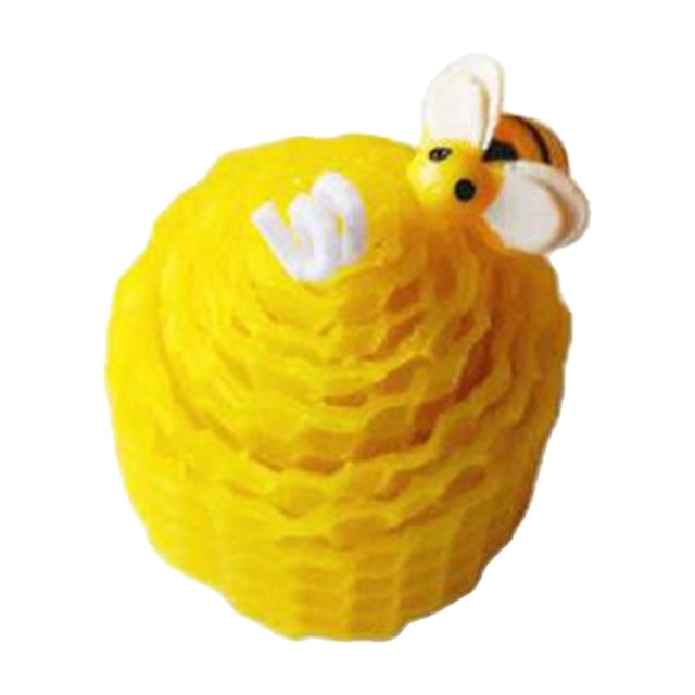 3D Bee Honey Fragrance Candle - Yellow Beeswax, Handmade, Round Base, Honeycomb Design, Unique Decor/Gift