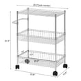 thumbnail image 3 of QinaQin Carrito organizador angosto de 3 niveles con asa, estructura de acero de grado comercial, ideal para cocina, sala, comedor u oficina, 3 of 7