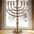 thumbnail image 6 of Extra Large Traditional Chanukah Menorah use with Shabbat Candles or Oil Cups Antique Looking Hanukkah Minorah, for Shul, Synagogue, Temple 21" Tall - Zion Judaica, 6 of 6