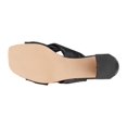 thumbnail image 5 of GC Shoes Womens Block Heeled Sandals, Open Toe Fashion Heels, Puffy Knot Cross Band High Heel Dress Slides, Zane/Black/9.5, 5 of 5