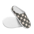 thumbnail image 3 of Lsque Daisy Plaid Black Pattern Womens Comfort Cotton on Scuff With Memory Foam and Anti-skid Sole Slipper-46/47, 3 of 7