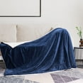 thumbnail image 3 of Sherpa Fleece Throw Blankets for Winter Super Soft Flannel Wool Like Reversible Velvet Plush Couch Blanket Lightweight(Navy Throw Size 50"x60"), 3 of 7