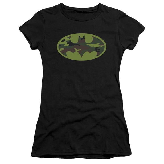 Batman Camo Logo S/S Junior Women's T-Shirt Sheer Black