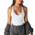 thumbnail image 3 of 3-Piece Set Women's V-Neck Ribbed Long Slim Fit Basic Tank Tops, 3 of 5