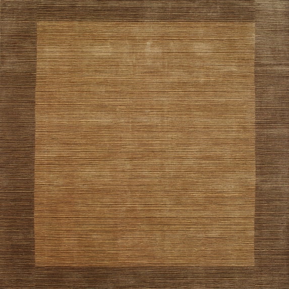 Ahgly Company Machine Washable Indoor Square Contemporary Saddle Brown Area Rugs, 8' Square