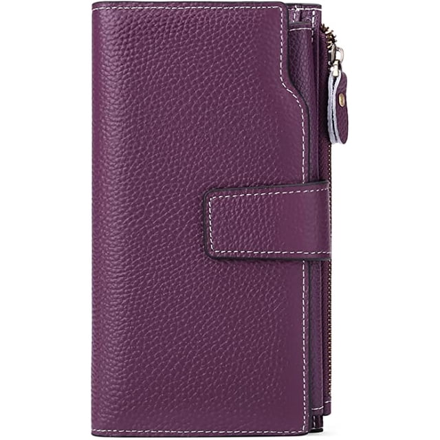 Cartera De Mujer De Piel Cartera De Mujer De Gran Capacidad,Cartera De Mujer De Gran Capacidad Cartera Larga Morada