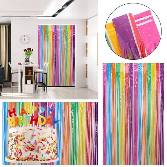 Event Decorations,Foil Curtains Curtain For Birthday Wedding Party Bright Rain Curtain Party Decoration Rain Curtain 1mX2.5m