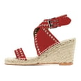 thumbnail image 2 of XYD Women Summer Open Toe Ankle Strap Eyelets Espadrilles Sandals Crossover Straps Wedge Heel Casual Dress Shoes Size 8 Red, 2 of 4