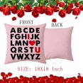 thumbnail image 5 of Valentines Pillow Covers 18 x 18 Inch ABC I Love You Valentines Day Heart Teacher Kids Throw Pillow Valentine Wedding Decorative Pillow Cases Couch Bedroom Outdoor Indoor Sofa Decor Pink, 5 of 6