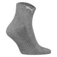 thumbnail image 3 of Puma Unisex 12-Pack Cushioned Quarter Socks, Logo, Solid Colour Grey 35-38 (2.5-5 Uk), 3 of 3